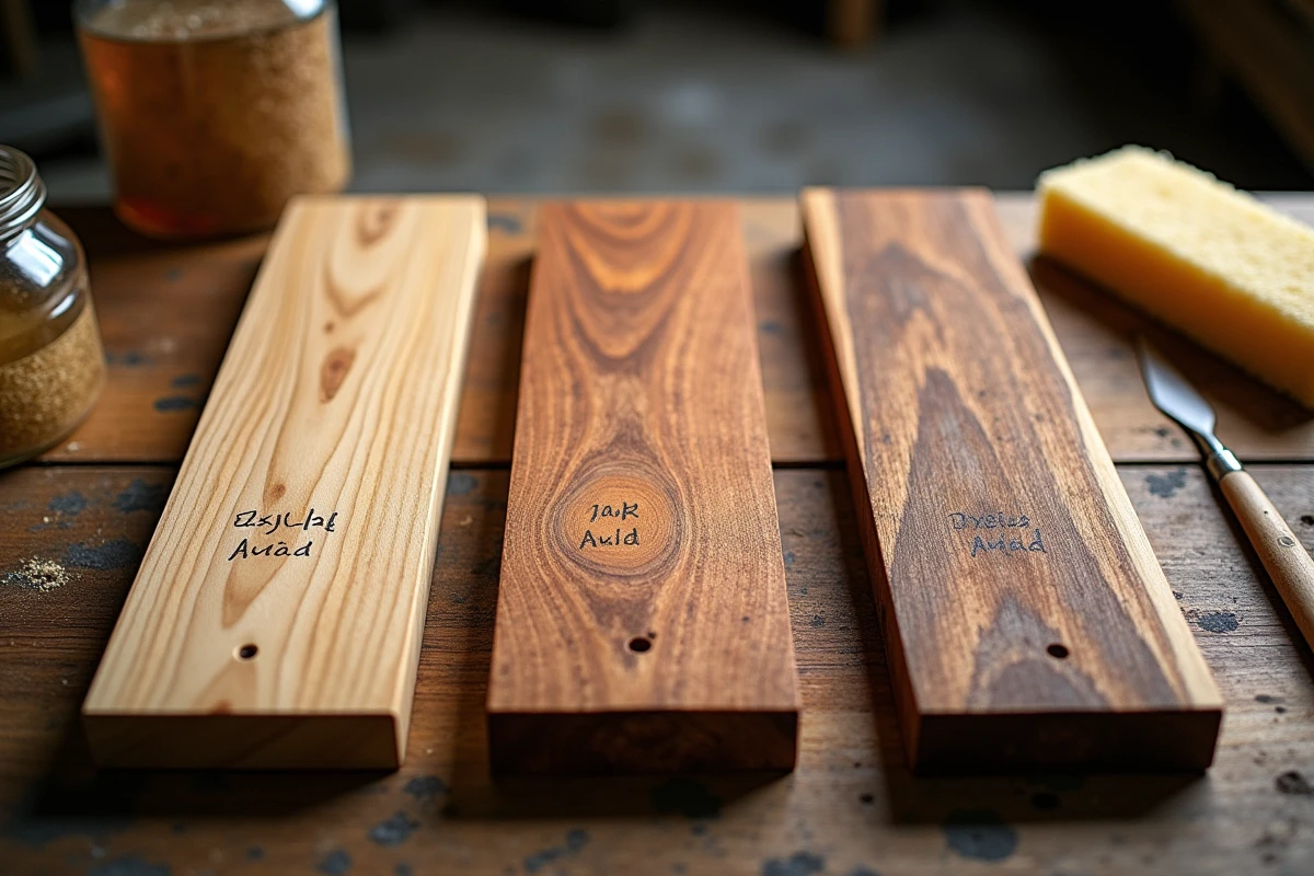 Comparaison de l'effet de l'acide oxalique sur trois essences de bois : chêne, pin et bois exotique