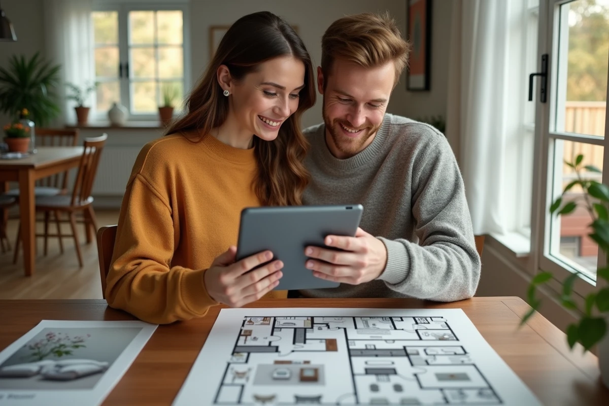 Jeune couple discutant autour d