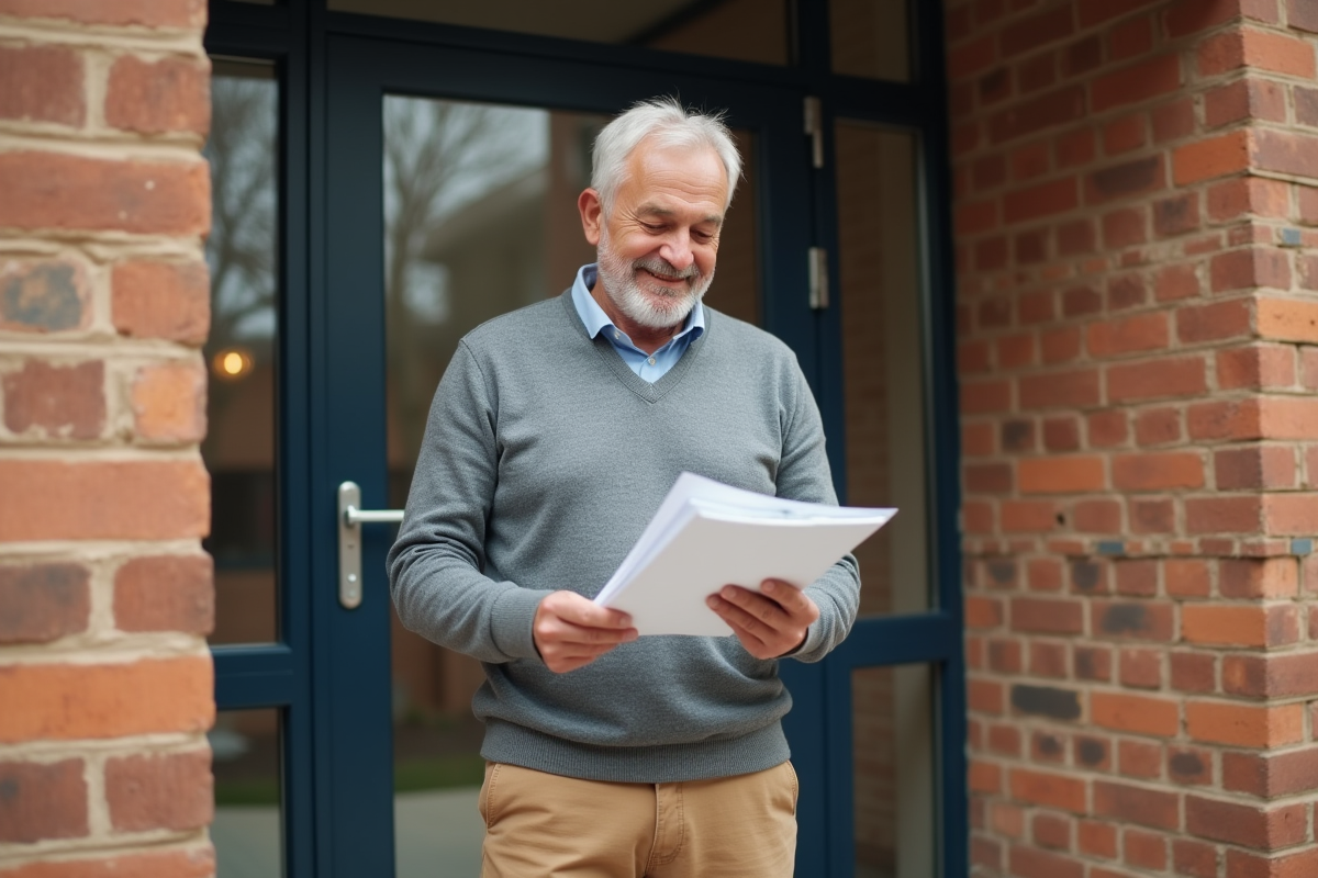 Homme vérifiant ses formulaires de changement d