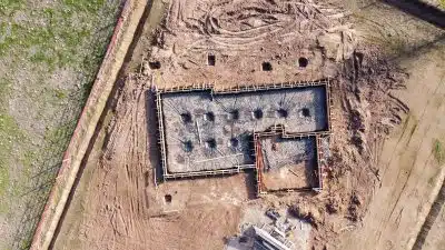 aerial view of gray concrete building