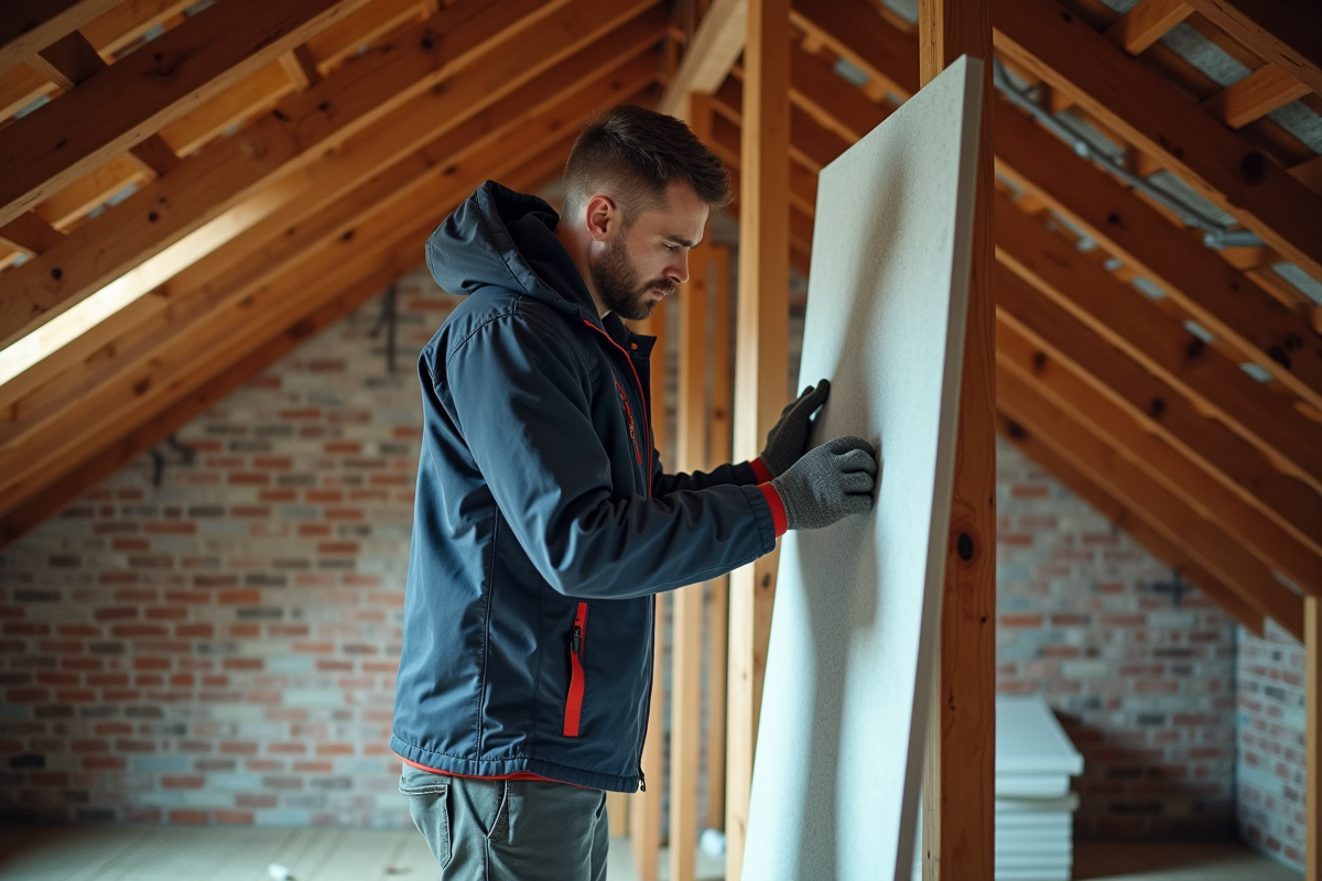 Technicien professionnel pose des panneaux d